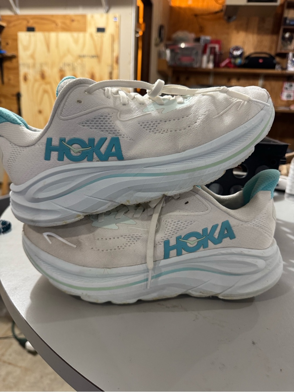 Hoka One Women's Clifton 10 White Running Sneakers Size 11 B